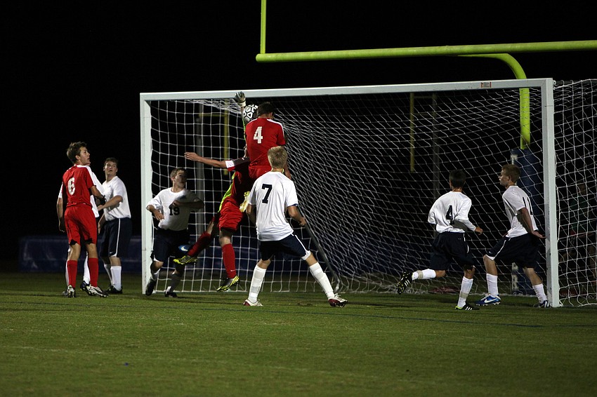 Cardinal Mooneyâ€™s Robby Howard, No. 4, headed the ball and scored during Monday nightâ€™s game against the Out-of-Door Academy.