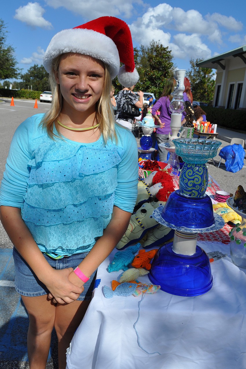 Holly Grathwohl sold garden art to raise money for her classroom.