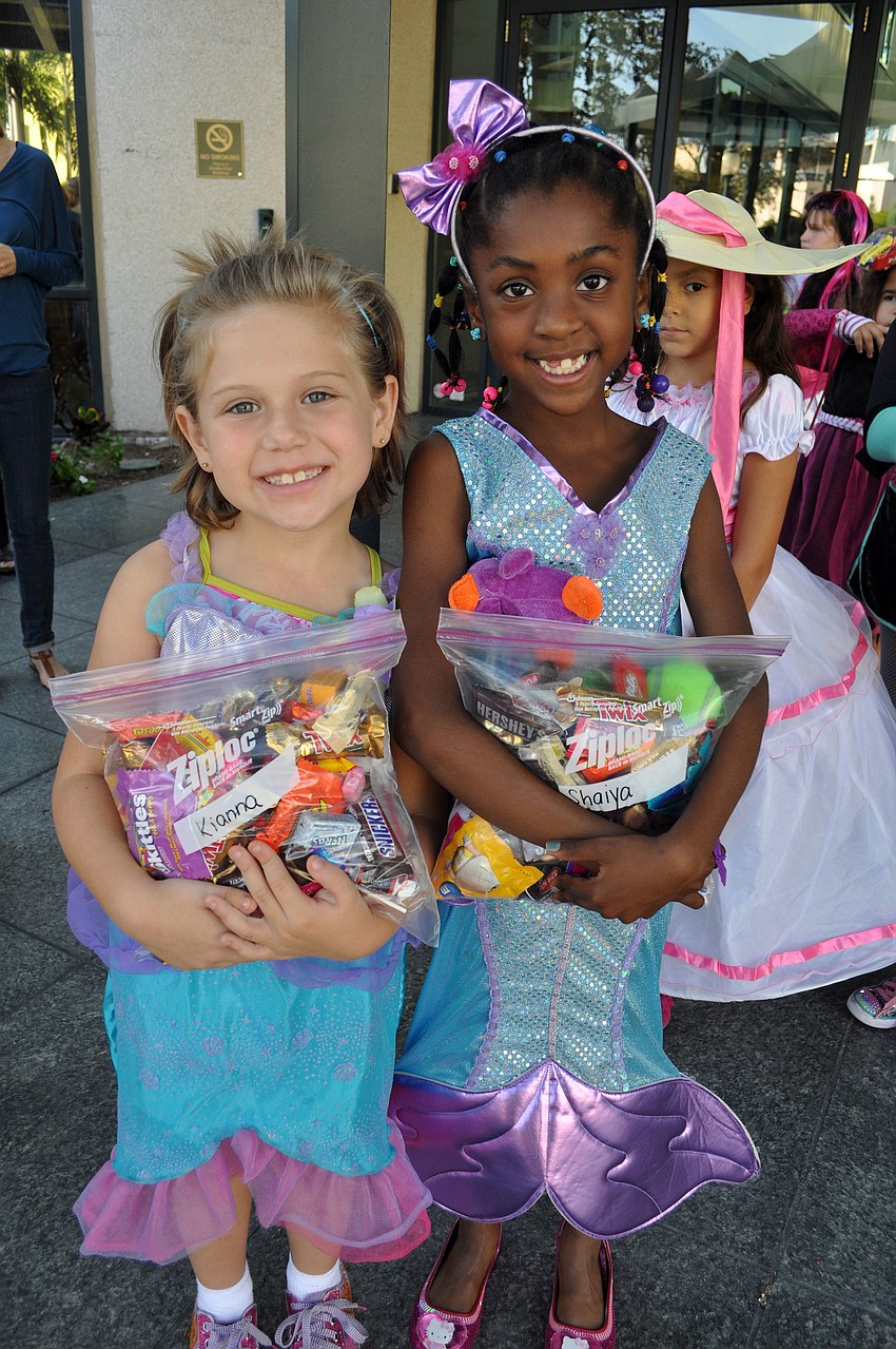 Kianna Rupprecht, 6, and Tashaiya Dozier-Spradley, 8, were both dressed as mermaids.