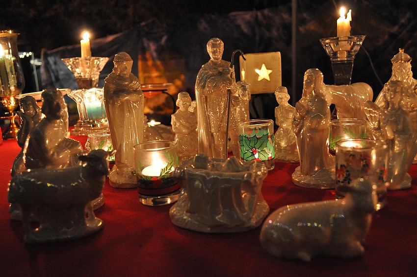 Villager Rae Dowling put out a nativity set made by her mother-in-law, Carmel Dowling, in 1965.