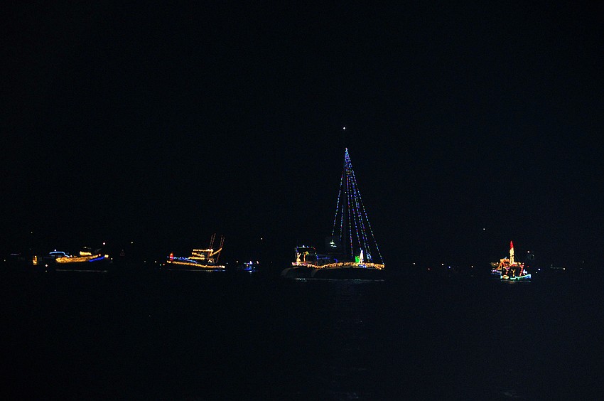 A view of the boats as they make their way towards Marina Jack.