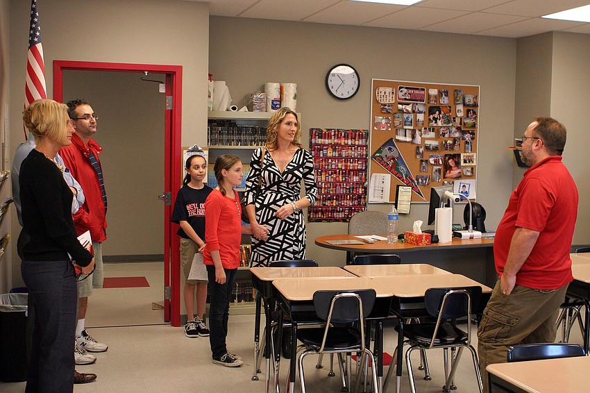 Perspective students and their parents toured Sarasota School of Arts and Sciences.