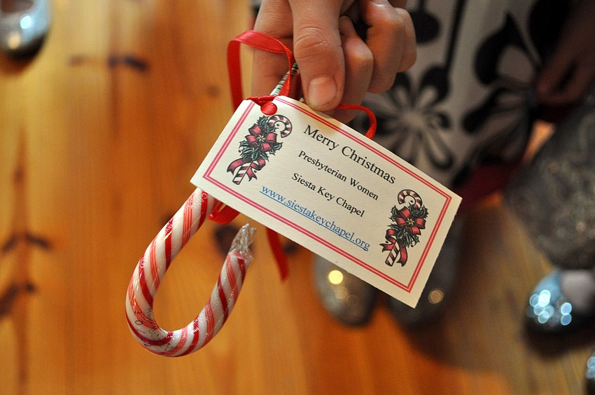 Each child received a candy cane from the Presbyterian Women of Siesta Key Chapel after they performed Tuesday, Dec. 11, inside Siesta Key Chapel.