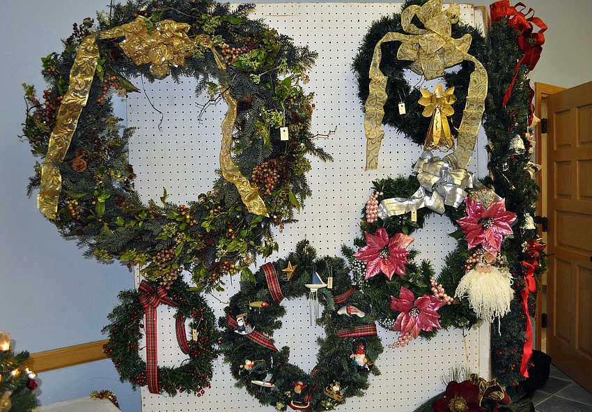There were plenty of decorated wreaths for patrons to buy Saturday, Nov. 17, at St. Mary Star of the Seaâ€™s Holiday Bazaar.