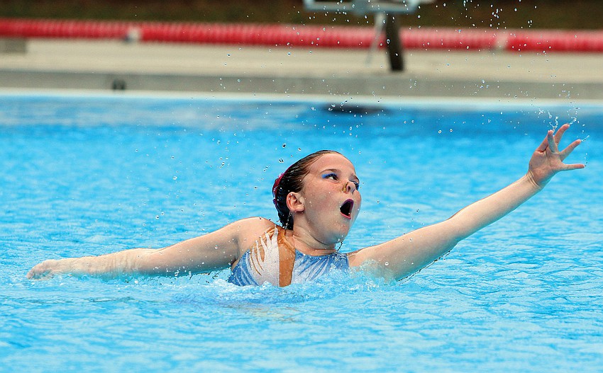 Colleen Brasacchio performed a solo piece at the Selby Aquatics Center at the Sarasota Family YMCA.