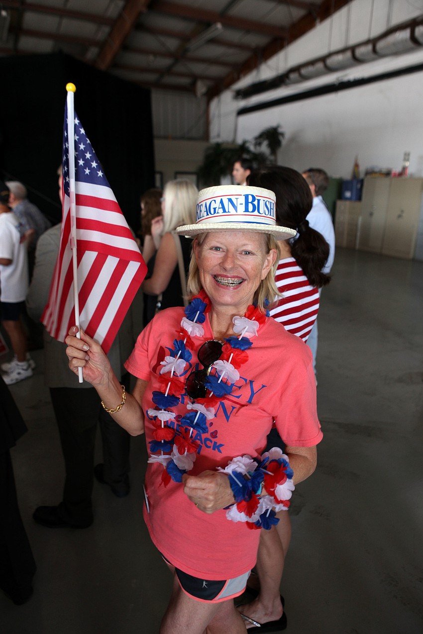 Shelley McGuire was all decked out for the rally.