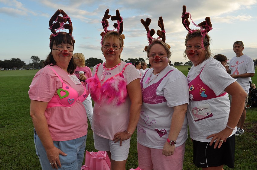 Jan Eckle, Mindy Towns, Julie Zimmerman and Michelle Dunbar walked with their book club, DEARS, or Drink Eat And Read Sometimes.