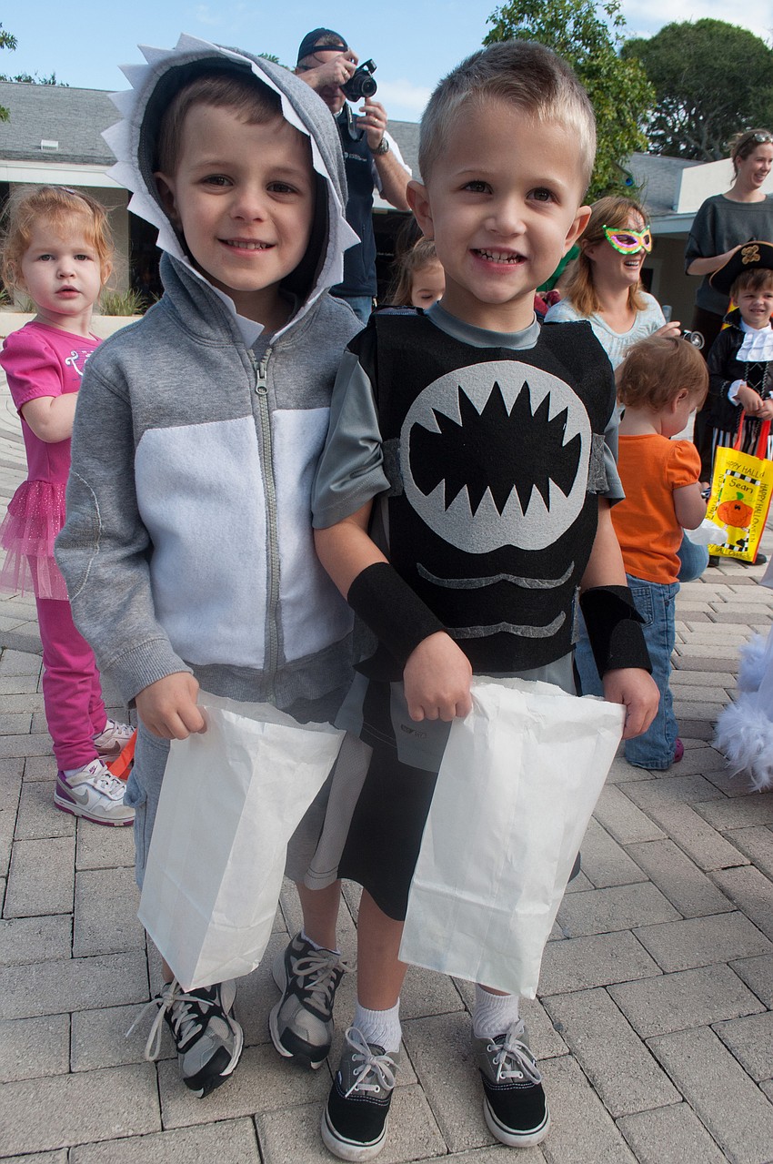 Cooper Joy and Tripp Isaacson were both dressed as sharks.