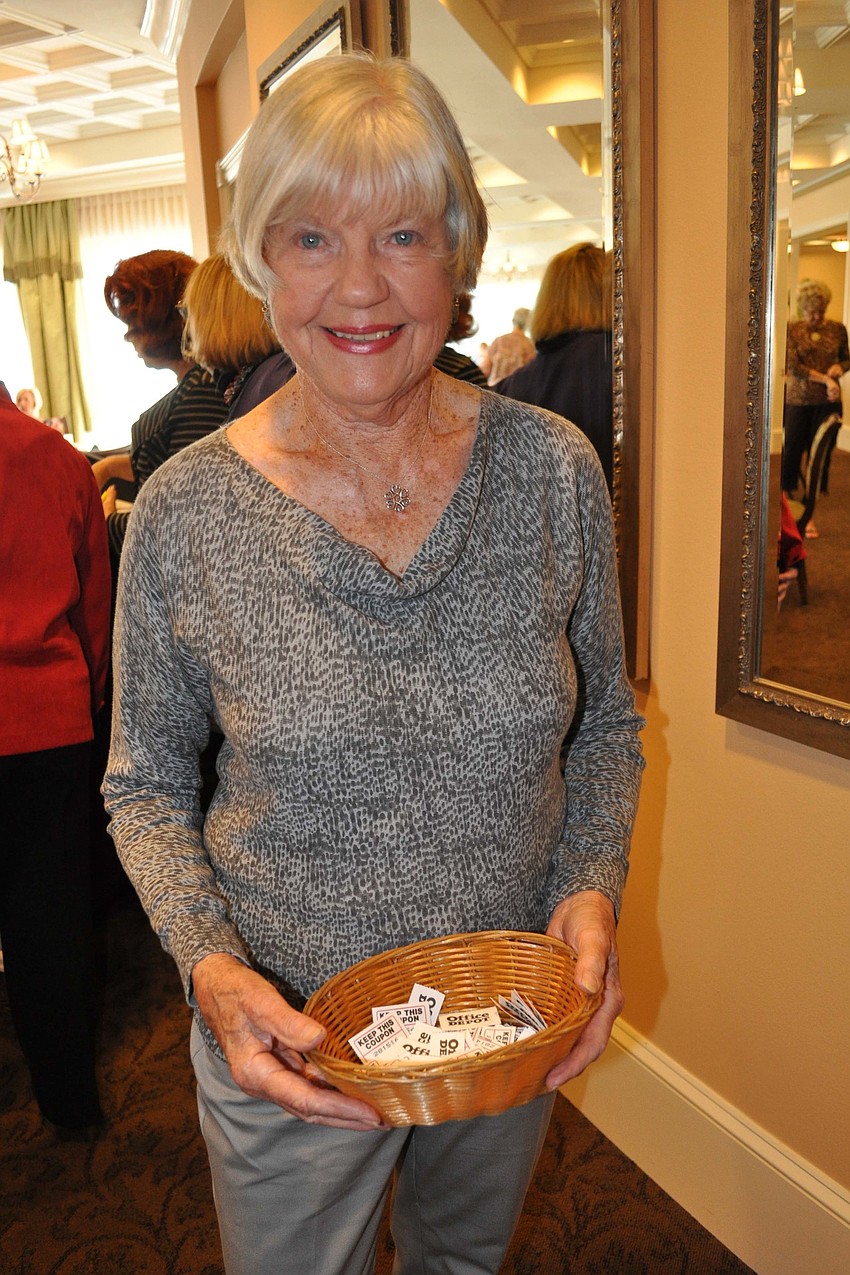 Martha Brandon passed out tickets for door prizes.
