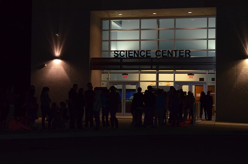 The public stood in line to watch the Stars to Starfish movie.