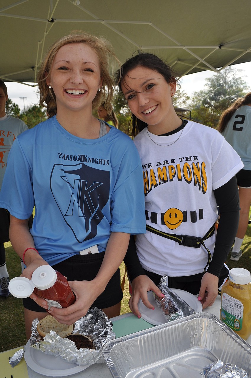 Alexsa Dietrich and Jordan Brown enjoyed a barbecue with their peers.
