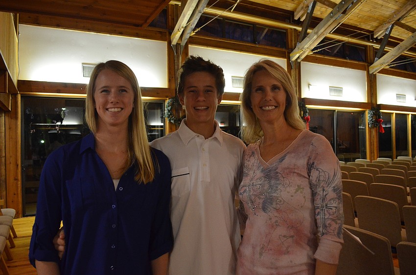 Jenny Mooney came to the dinner with her brother Alex and mother Sandy.