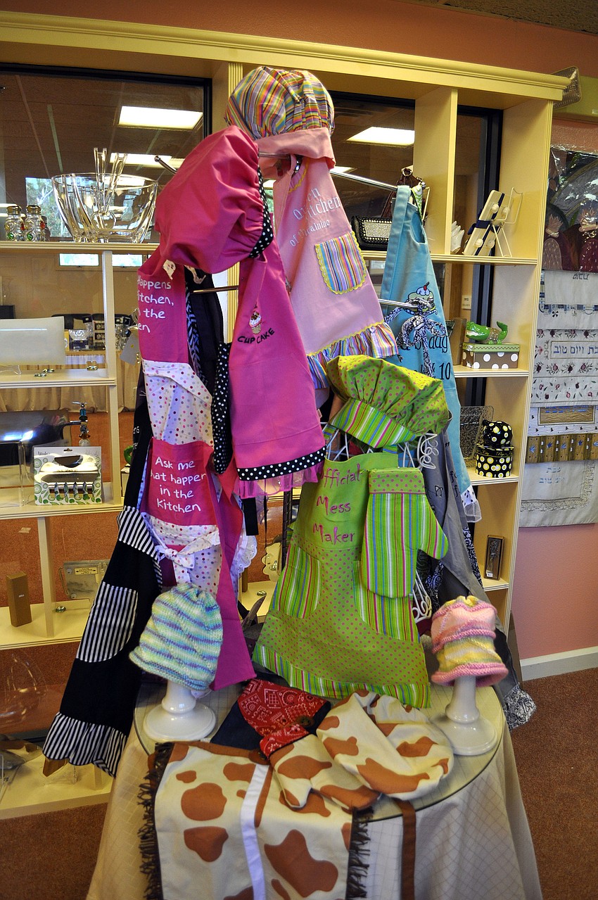 Adult and children apron sets were being sold in the gift shop Sunday, Dec. 2, at Temple Beth Israel.