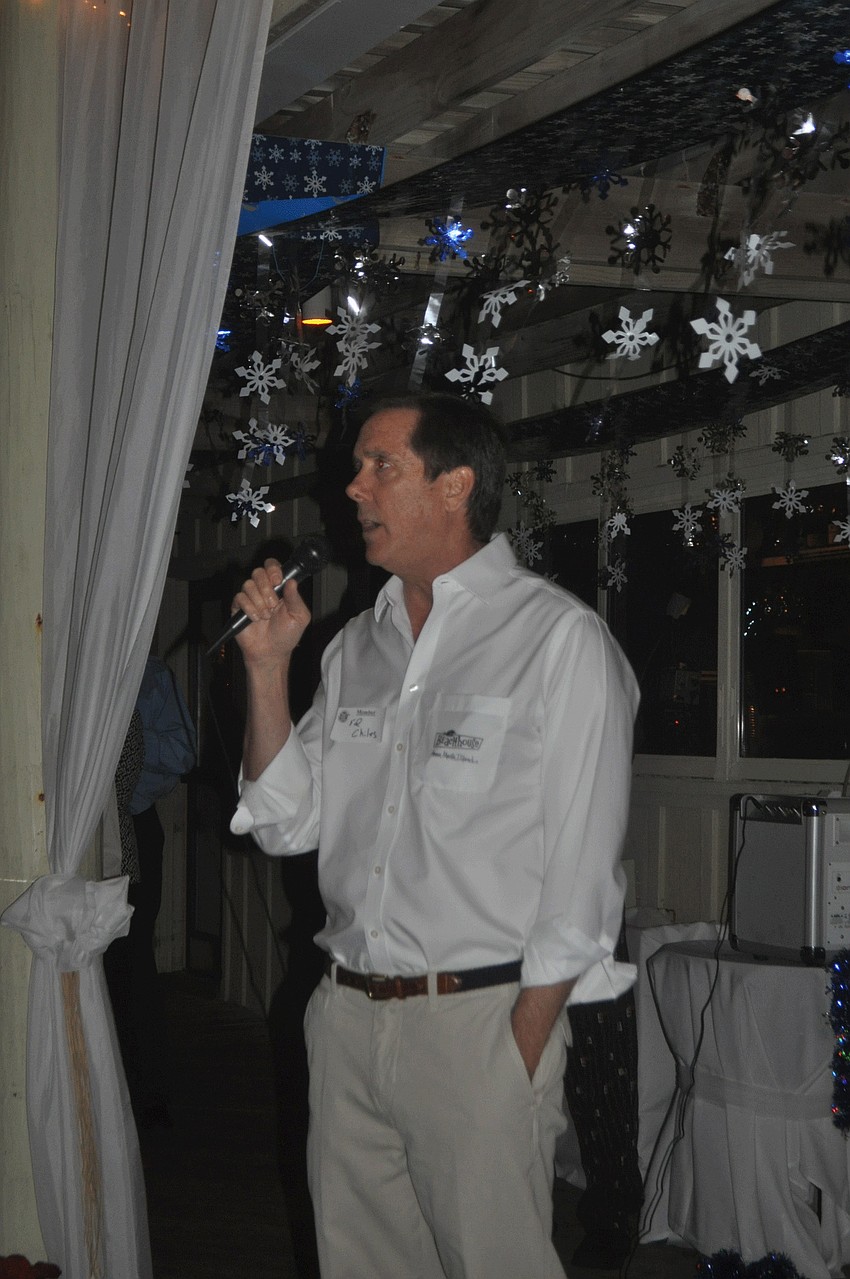 BeachHouse owner Ed Chiles addresses members of the three chambers.