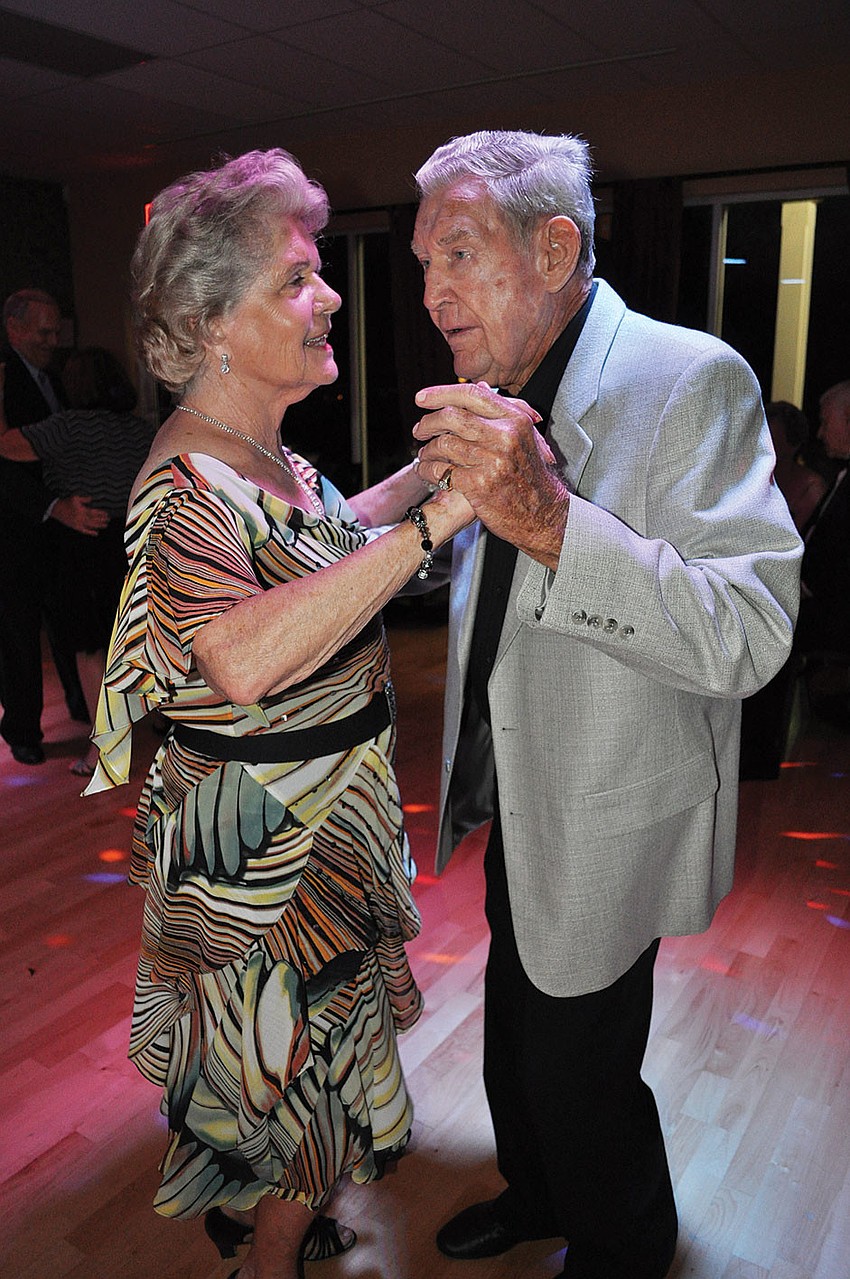 Lois and H.B. Maat make dancing the rumba look easy during the Ballroom Dancing Club's one-year anniversary Sept. 8. Published Sept. 13, 2012.