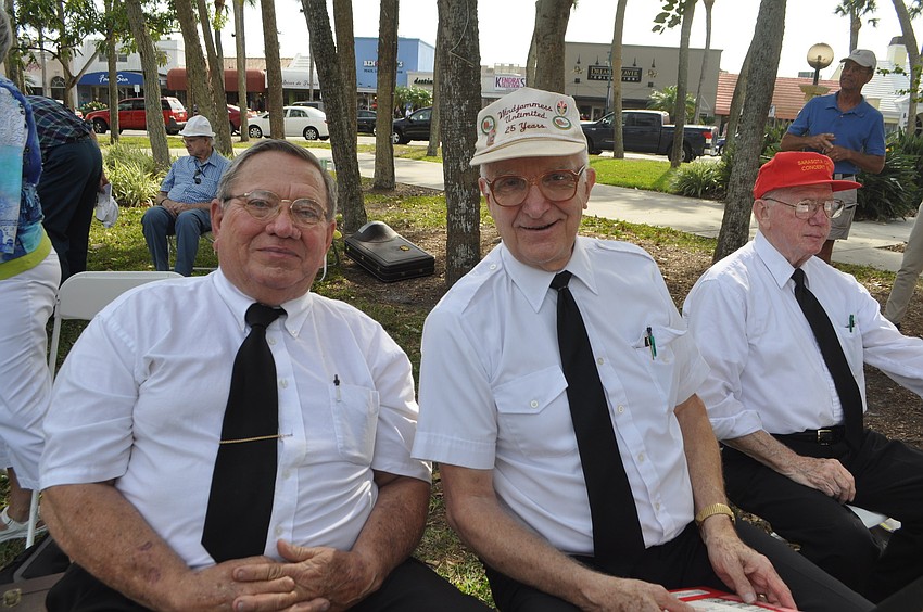 Sarasota Circus Band members Don Cooksey, Bill Albrecht and Ed Shevlin