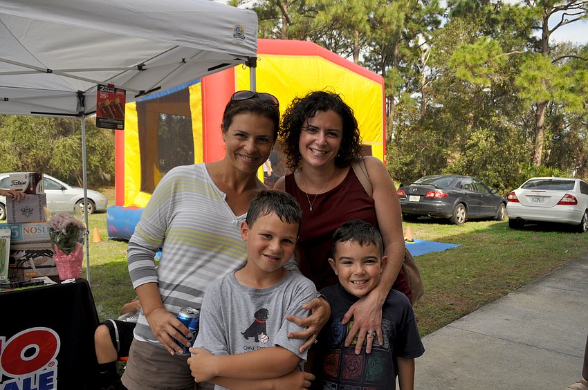Evie Bates with her son, Jack, and Maggie Hilton with her son, Will.