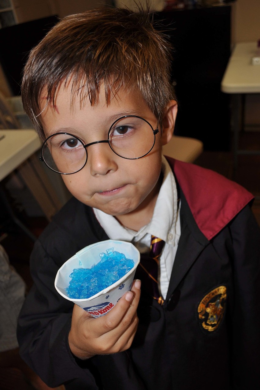 Wyatt Gadeken wore the Harry Potter costume his grandmother made for him.