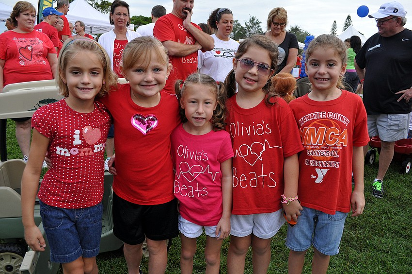 Olivia Masengale, center, with some of her friends and teammates, Paige Bright, Elyssa Fetzner, Mallory Carriker and Isabella Bartman.
