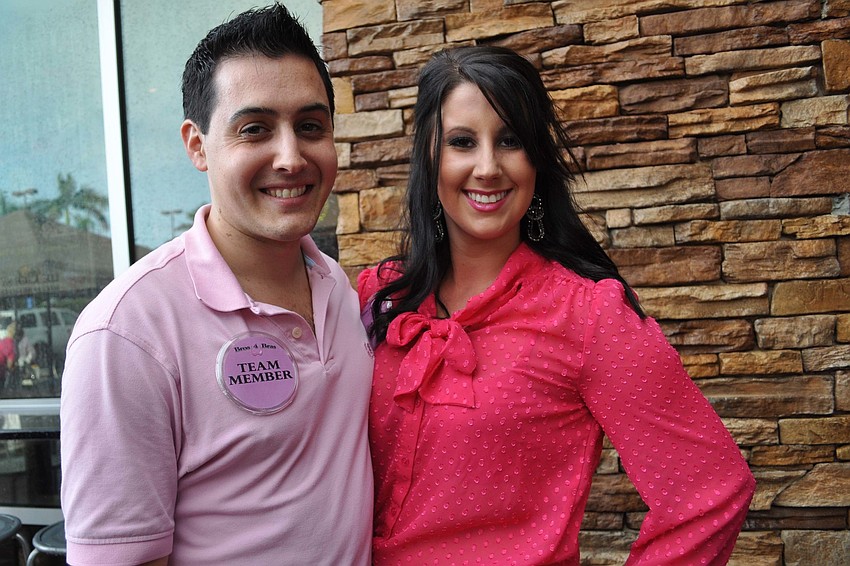 Event organizers Michael Calamaras and Kelsey Anderson mingled with guests.