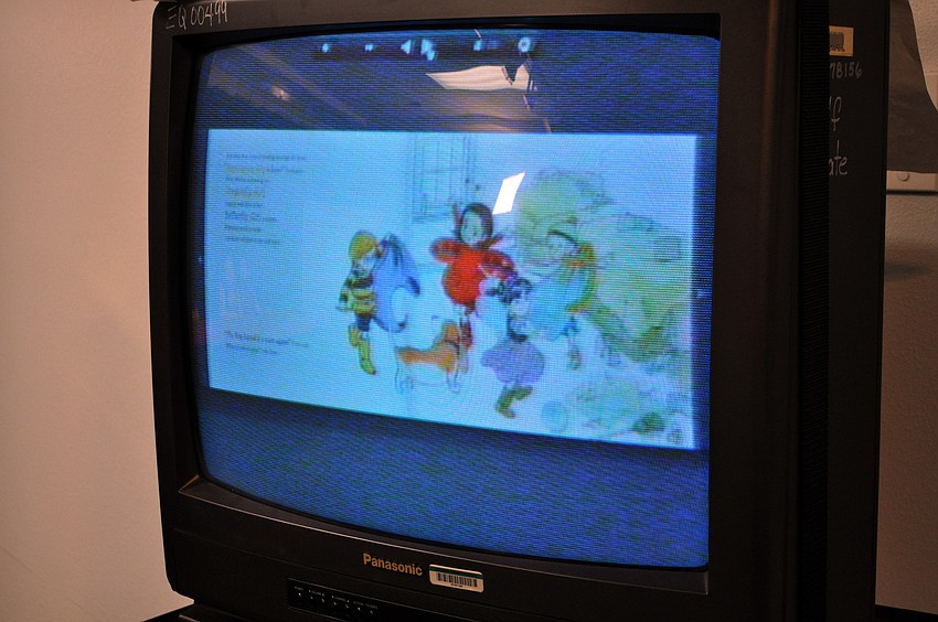 The Gulf Gate Elementary TVâ€™s all showed the pages of the book Ladybug Girl and the Bug Squad, Thursday, Oct. 4, at Gulf Gate Elementary.