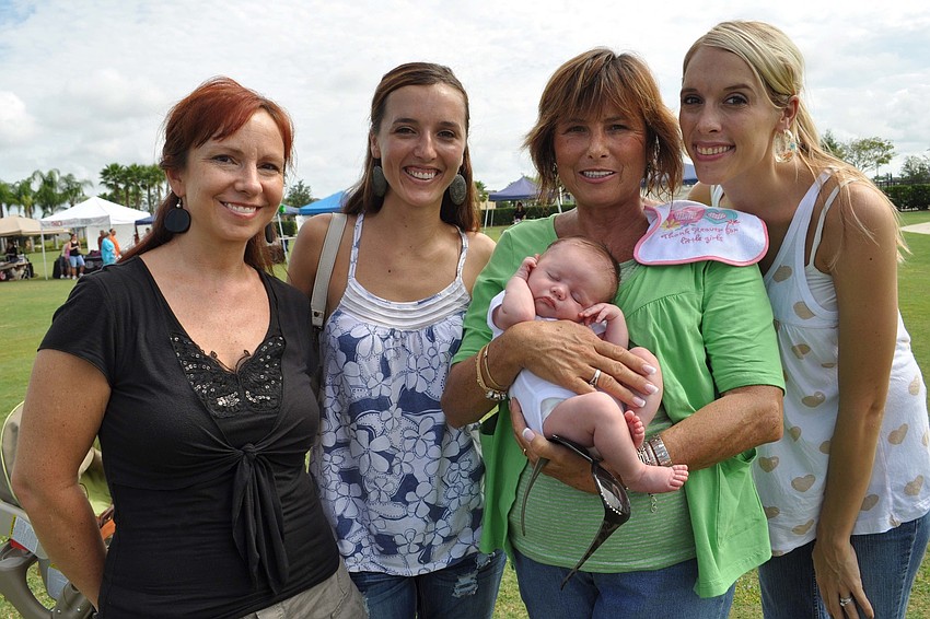 Janine Scott, Lauren Harvey and Karen Harvey came out with Kaitlin Randlett and one of the festivalâ€™s youngest attendees, 5-month-old Finley Randlett.