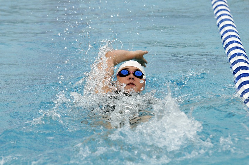 Freshman Camille Lurz swam the 200 IM for Braden River.