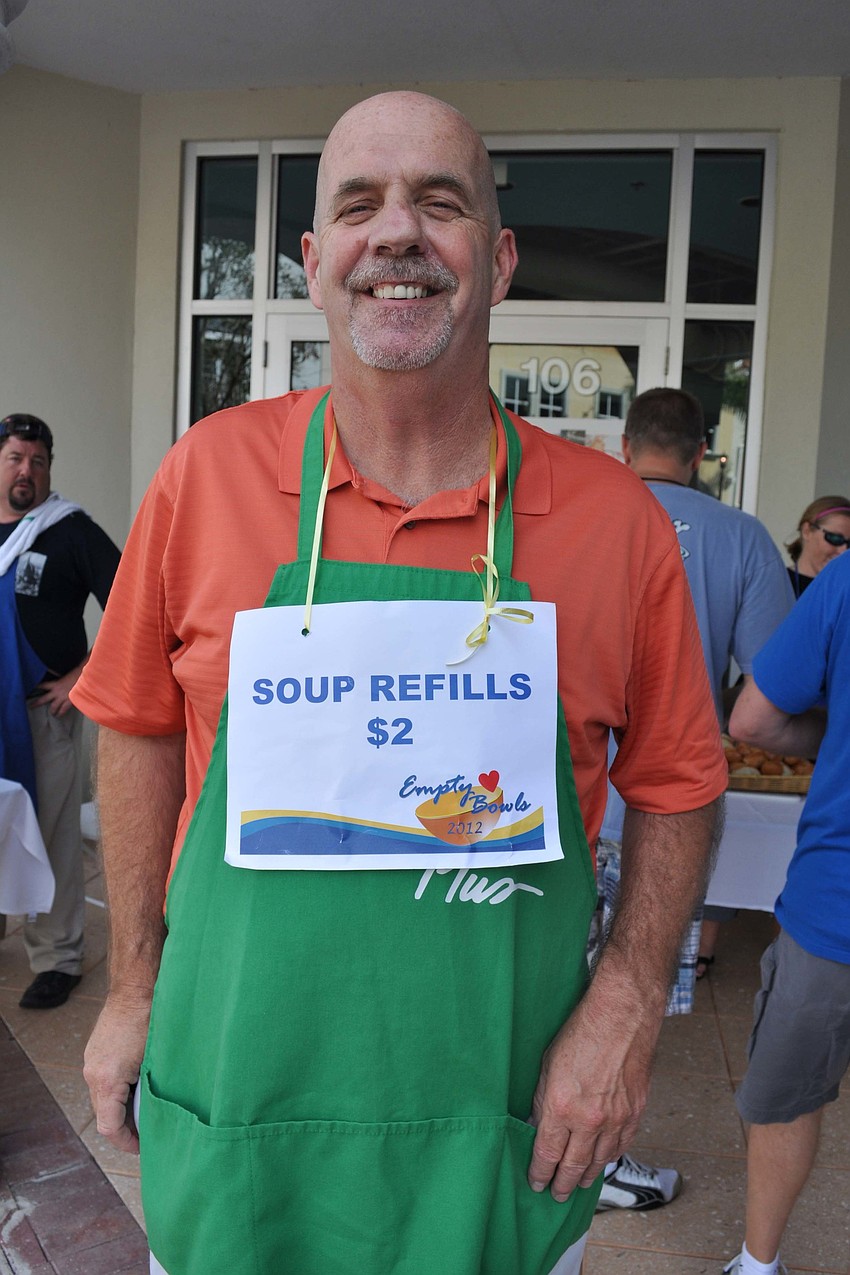 Ed Schwartz offered guests soup refills.