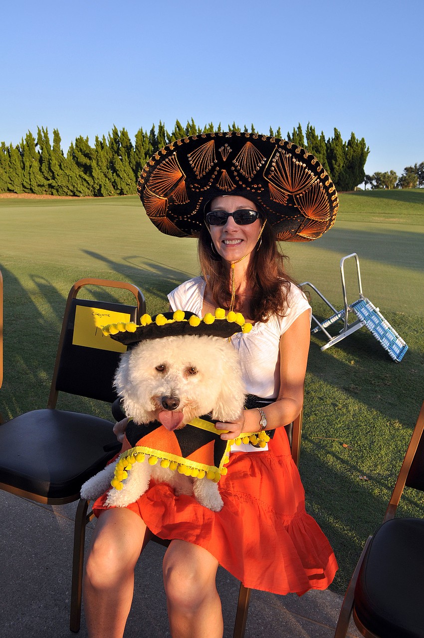 Diane Briganti and Sonny, 3, dressed up in mariachi outfits.