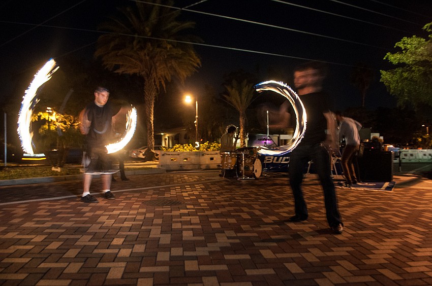 Richard â€œRich Rageâ€ Dean and Mitchell â€œMythmakerâ€ Englander spin fire.