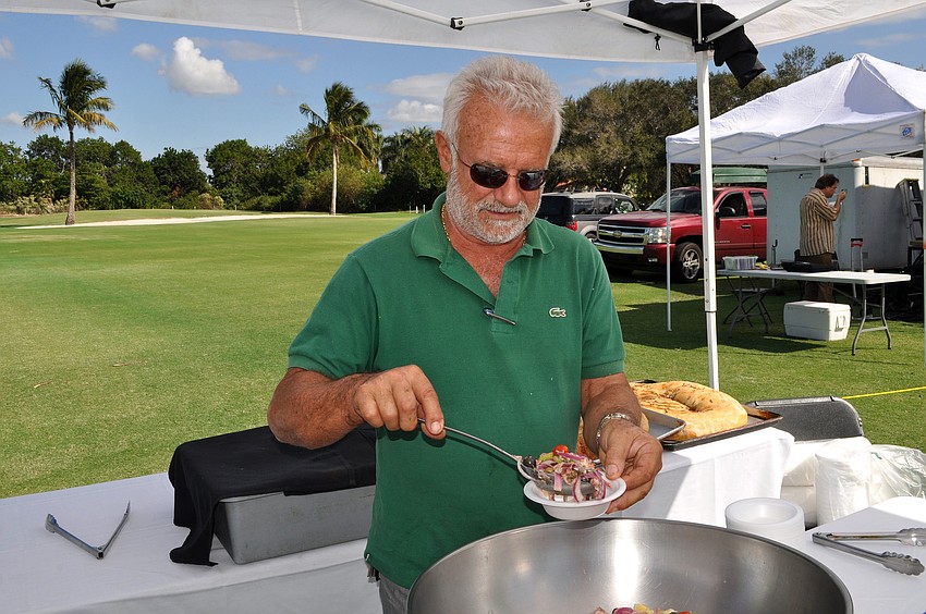 Joseph Casadio of 15 South serves up octopus salad.