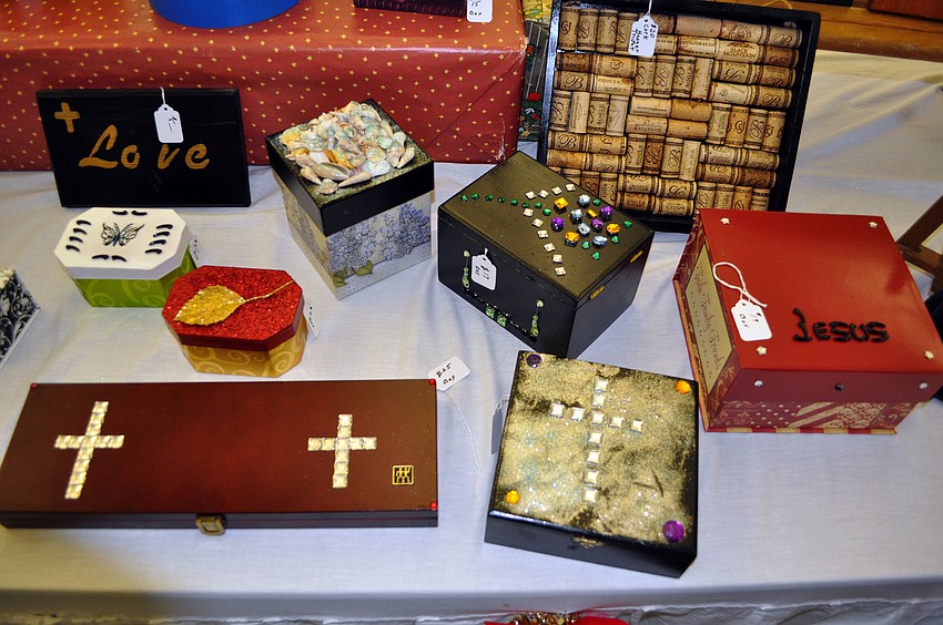 Jewelry boxes made by Carole Salmon were for sale at the Holiday Bazaar.