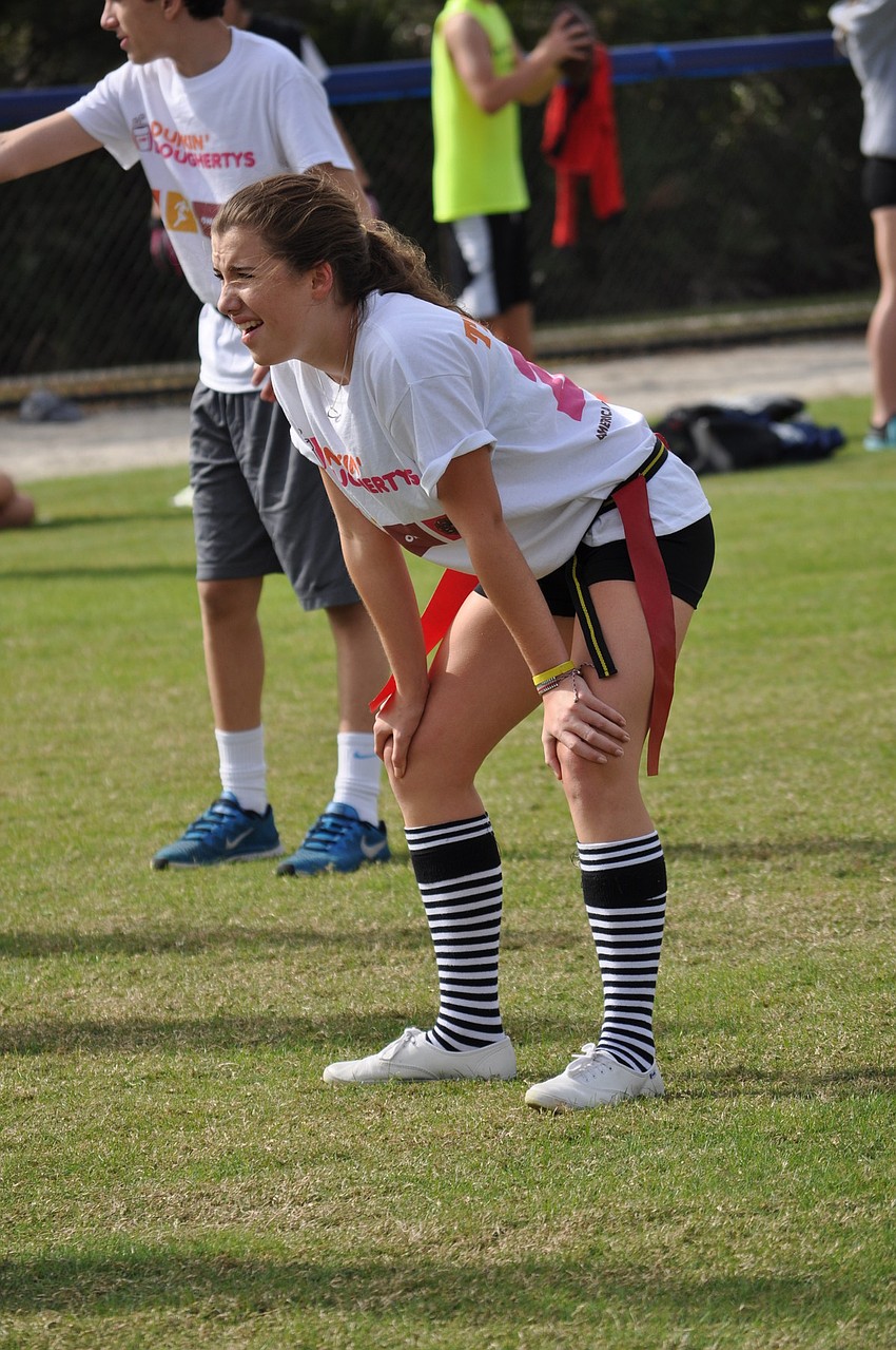 Liberty Grinond, 14, competed in her first turkey bowl.