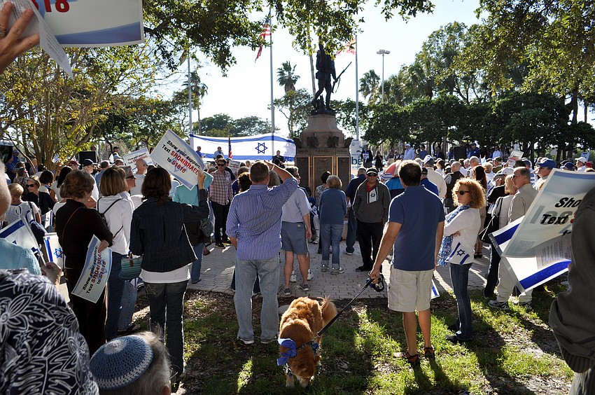 Attendees show their support in J.D. Hamel Park.