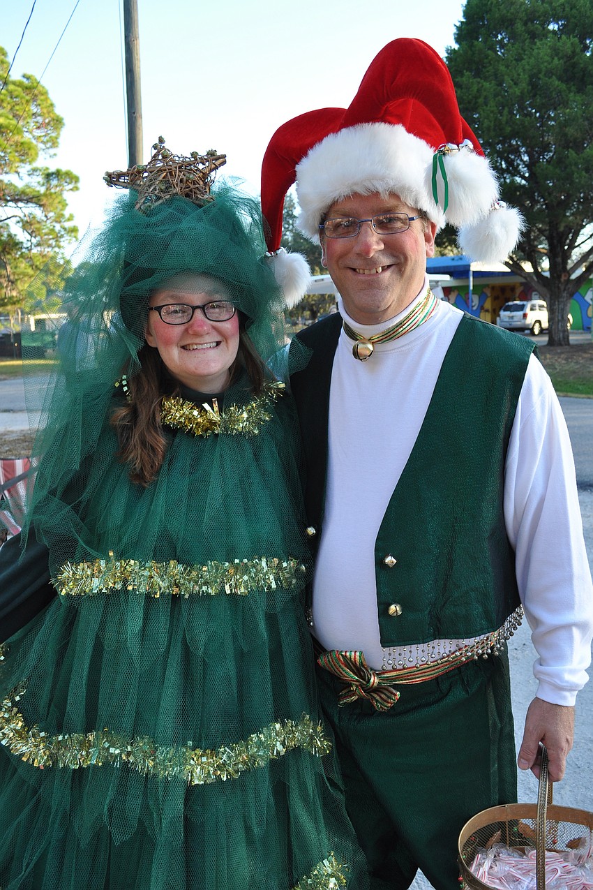 Melissa and Ken Clark sported their holiday cheer.