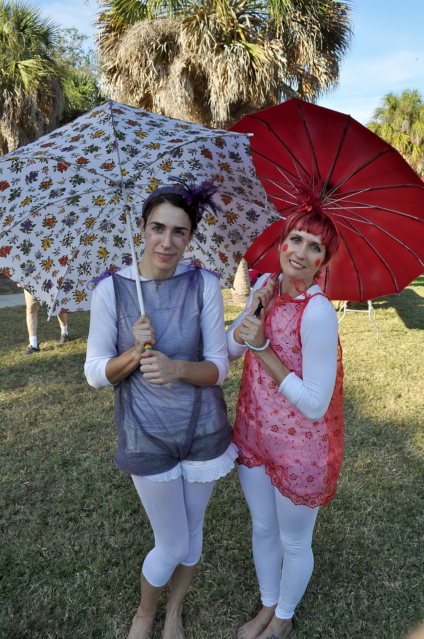 Performers, Egypt and Marla Mae, pose before their aerial routine.
