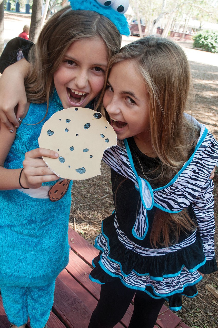 Students at The Out-of- Door Academy paraded around campus in their Halloween costumes, Oct. 31. Elle LaClair dressed as the cookie Monster and Angelina Spina came as a zebra.