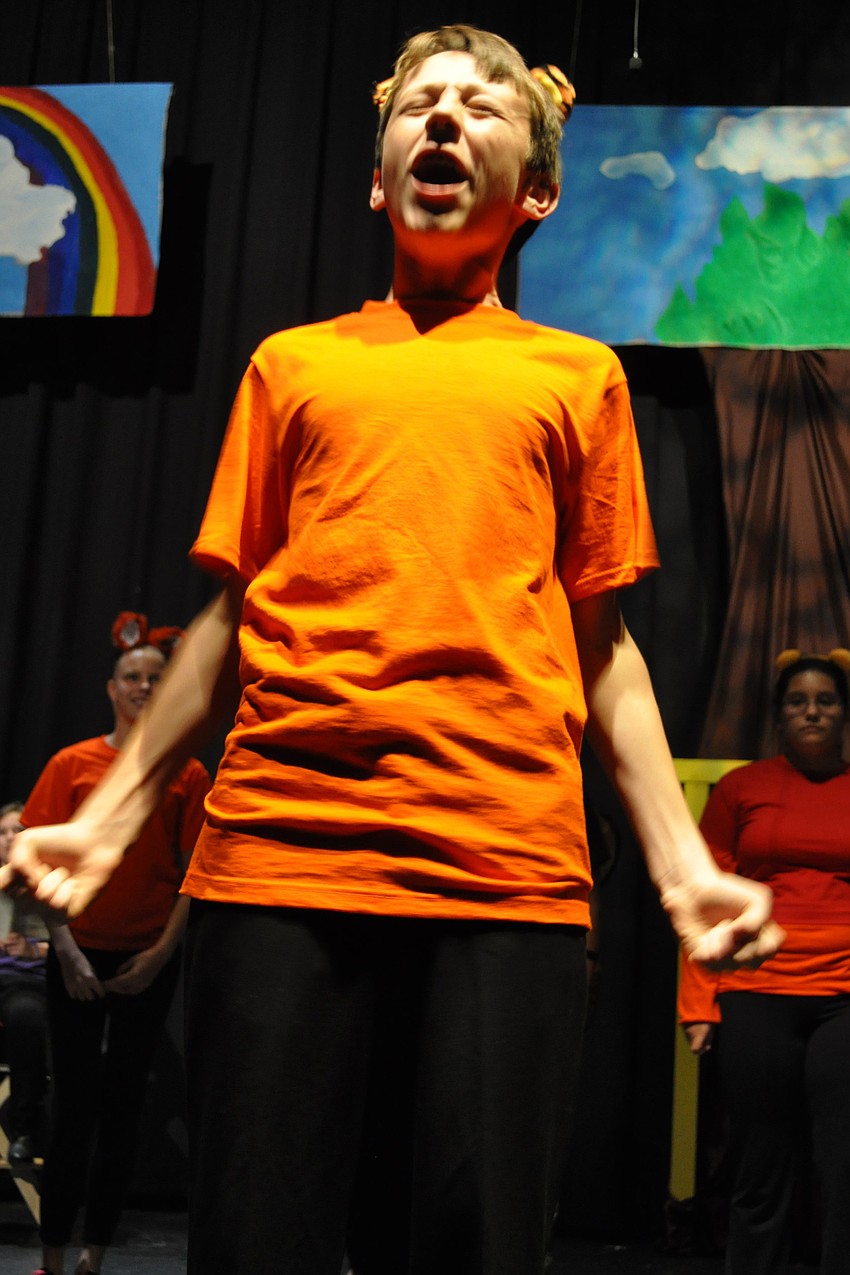 Tigger, portrayed by Nick Trivisonno, sings about the 'wonderfulness' of tiggers.