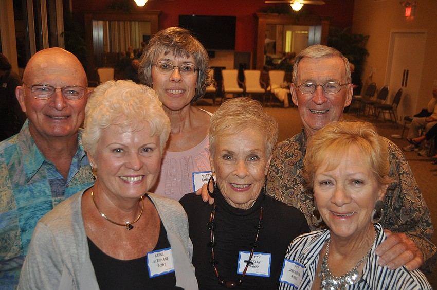 front, Carol Stephani, Betty Keelin and Pat Brouder; back, Ron Stephani, Nancy Koran, Jack Keelin
