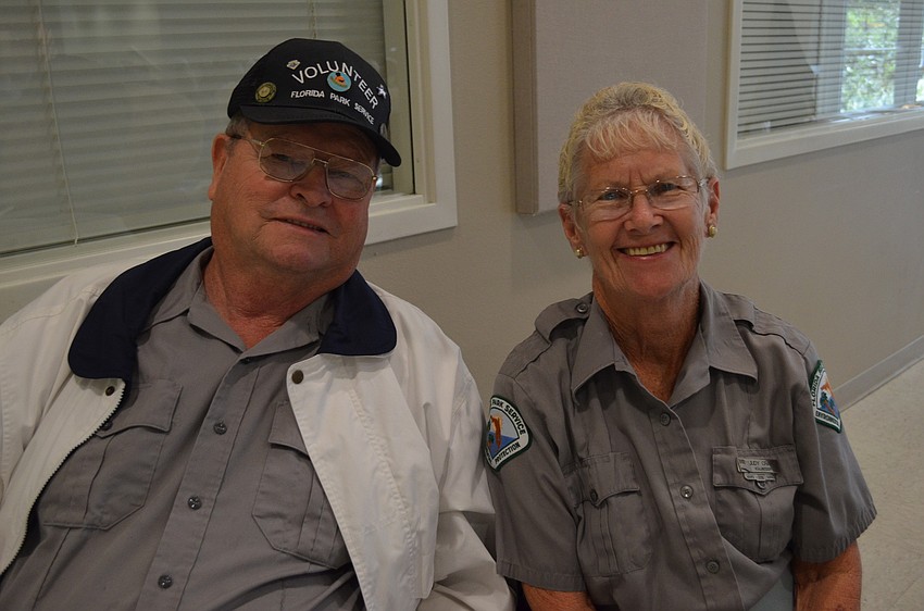 Volunteers Bob and Judy Craft registered people at the conference.