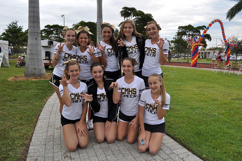 The Cardinal Mooney High School JV cheerleaders volunteered at the Heart Walk Saturday, Sept. 22 at Payne Park.