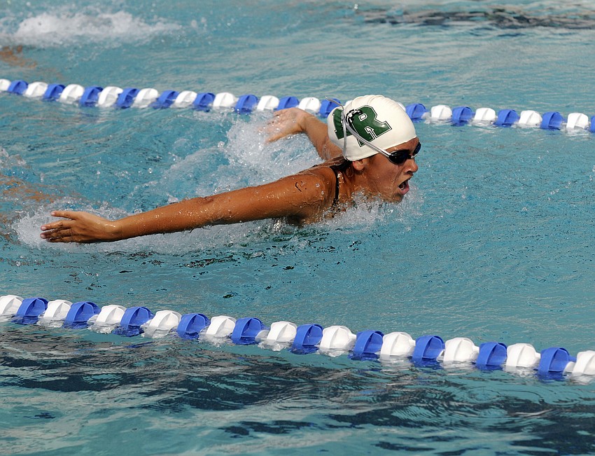 Lakewood Ranch freshman Monroe Hulbert swam the 100-yard butterfly and the 100 breaststroke.