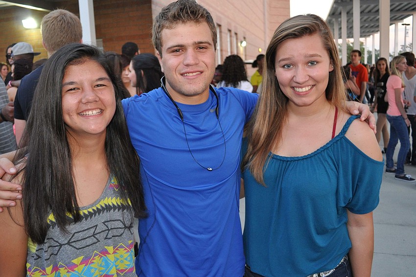 Brittany Cole, Justin Phillips and Amber Tilicky made sure to attend the bonfire Sept. 27.