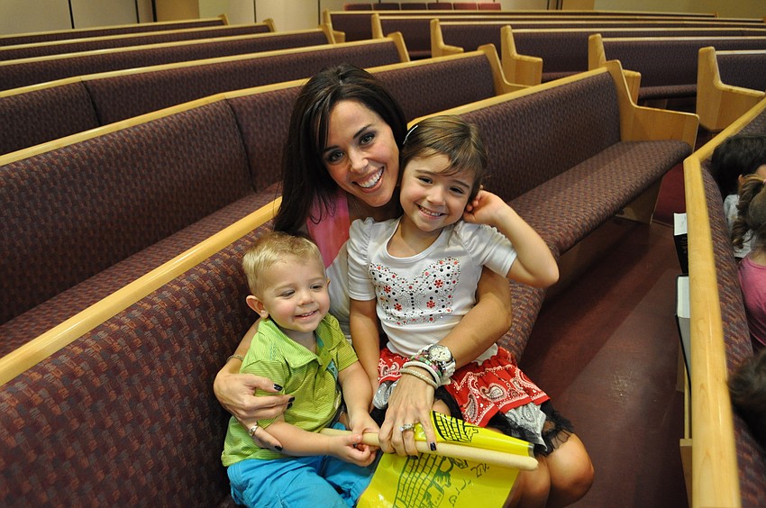Kelly Engel with her children Brock and Marli