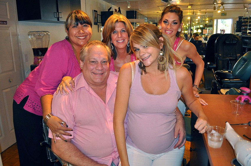 Sassy Hair Salon employees Erika Lopatinsky, Larry Wilharm, Julie Bradley, Dawn Overmyer and Renee Mattos.