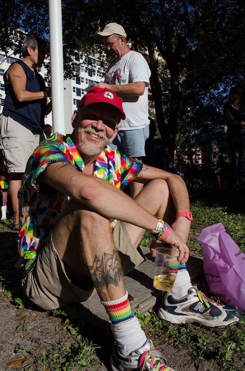 Scott C. Stenzel sews for a living and made this shirt to support Pride. â€œI know what it was like to go through high school and the kids here need the support.â€