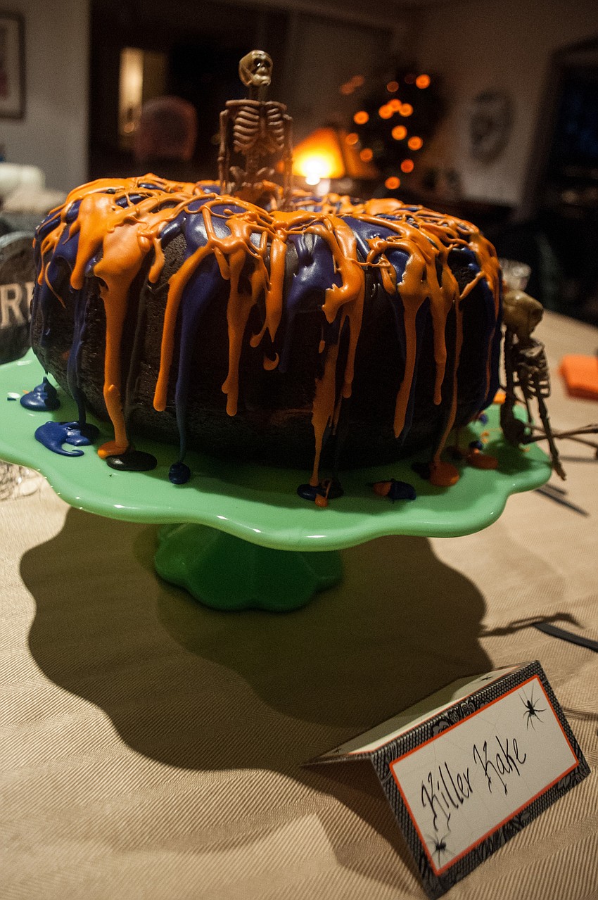 Halloween themed foods were served at the party.