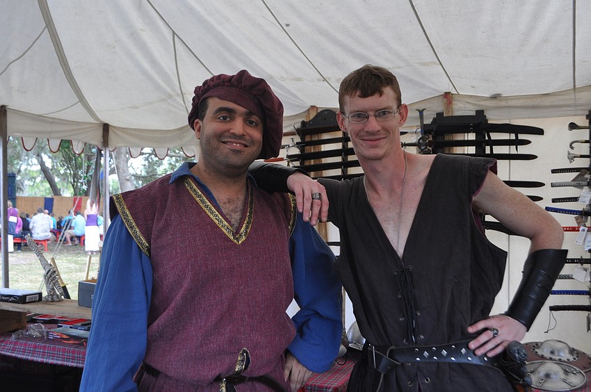 Robert Campbell and Shawn Ivery work the Tintagels Gate tent.