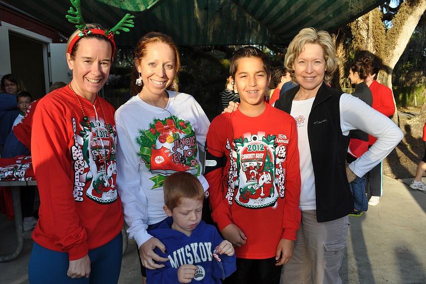 Michelle Bauer, Michele Reisdorf with her sons, Joshua and Matthew, and Sheila Iles.