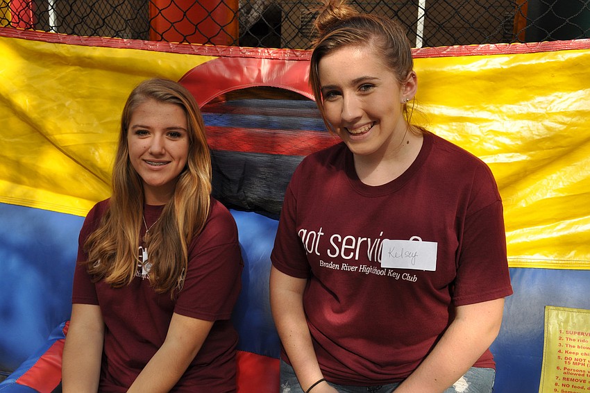 Braden River High Key Club members Bailey Gordon and Kelsey Ritchie manned an inflatable.